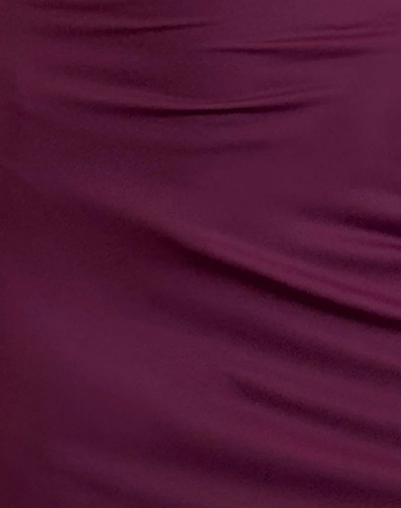 Britney Mini Dress in Smooth Slinky Berry