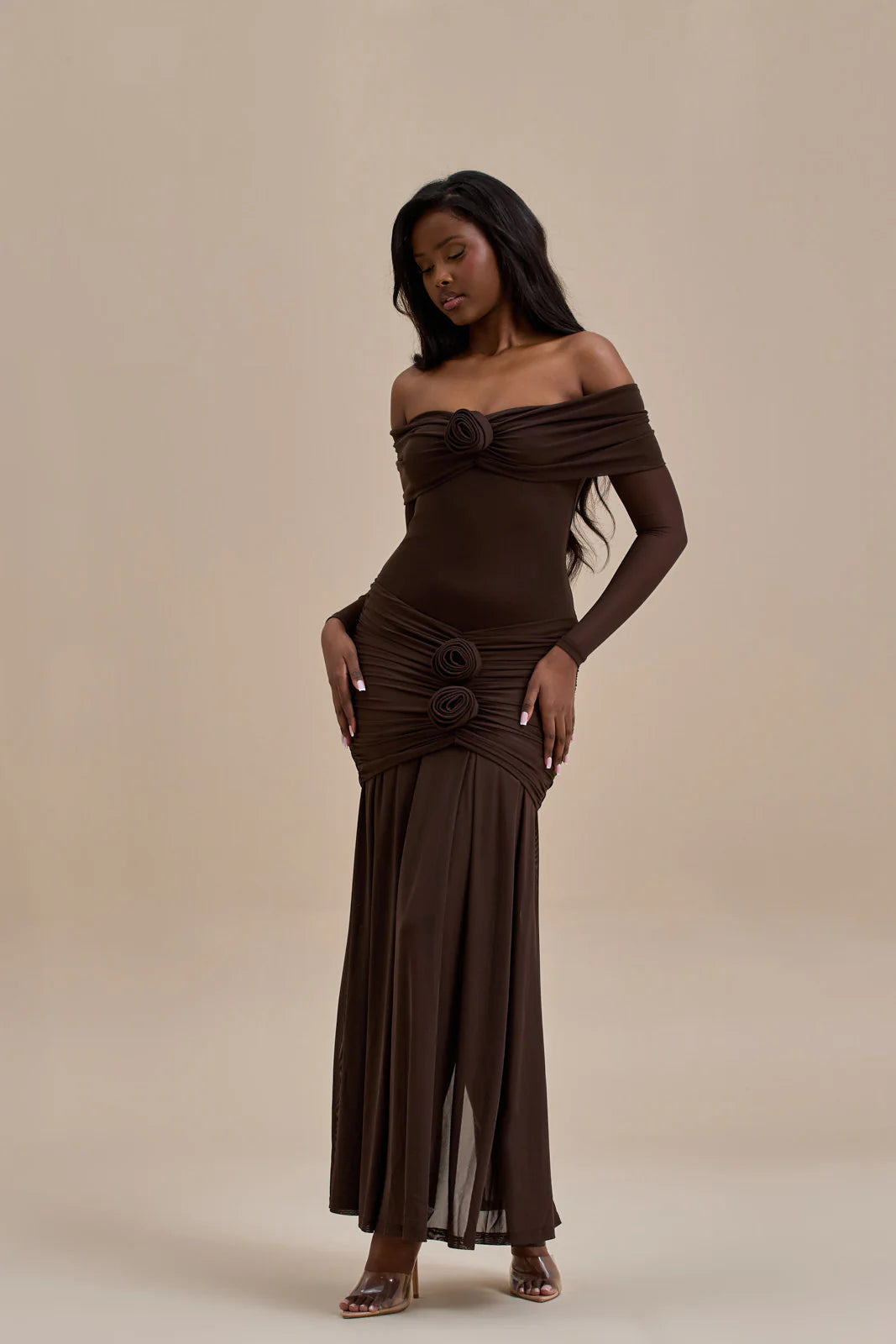 VIVIENNE BARDOT MAXI DRESS | CHOCOLATE - SALE