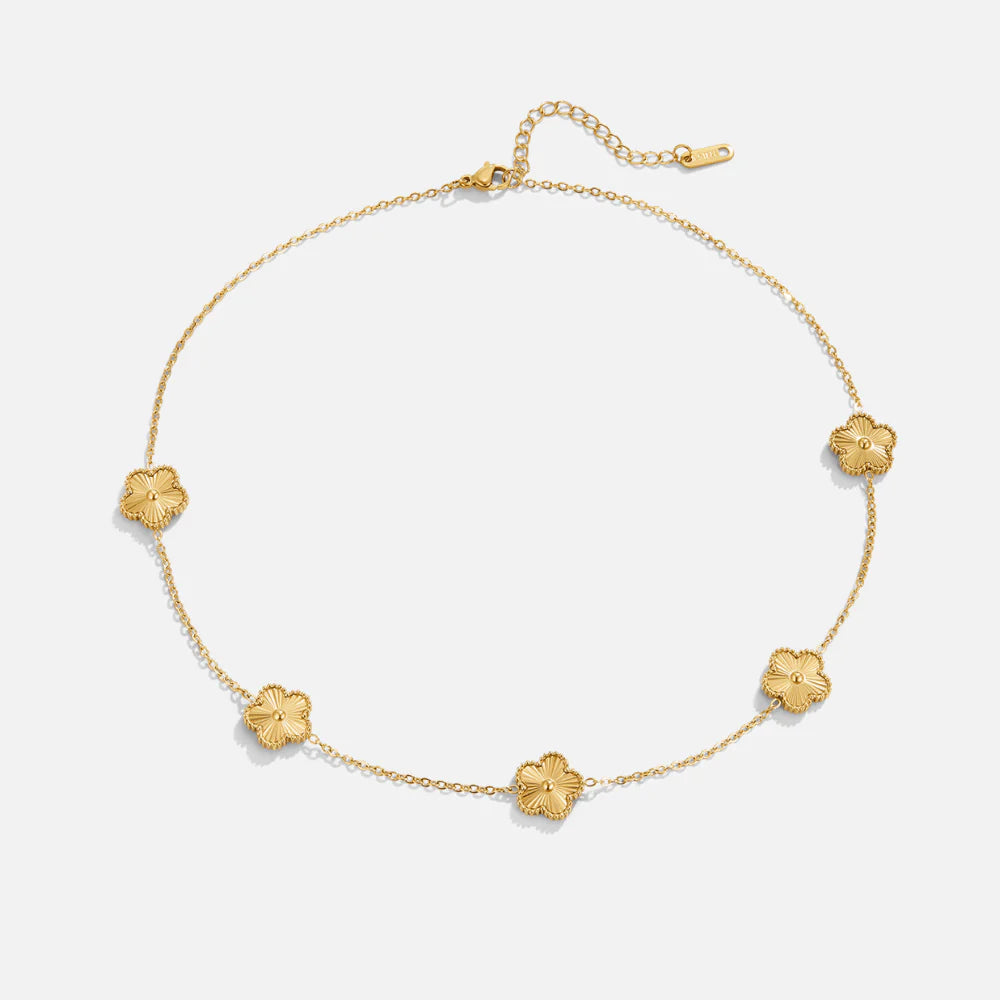 Vioraia Golden Clover Cluster Necklace