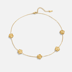 Vioraia Golden Clover Cluster Necklace