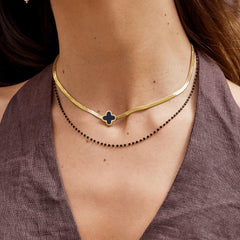 Vioraia Azalea Black Clover Necklace