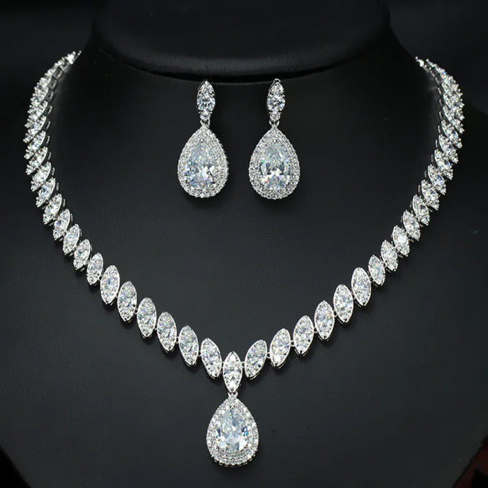 Vioraia Dainty Droplet Gemstone Jewelry Set