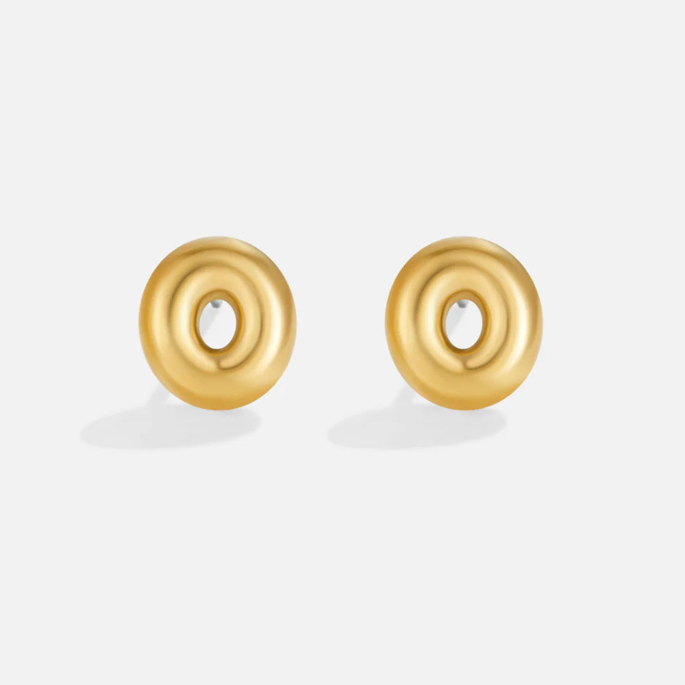 Vioraia Gold Bubble Letter Earrings