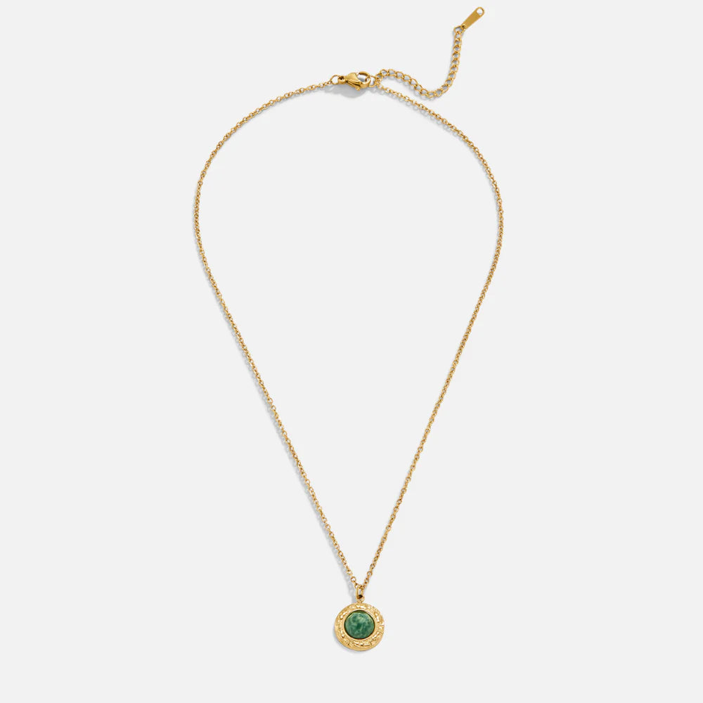Vioraia Green Aventurine Coin Necklace