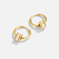 Vioraia Gigi Crystal 18K Gold Hoop Earrings