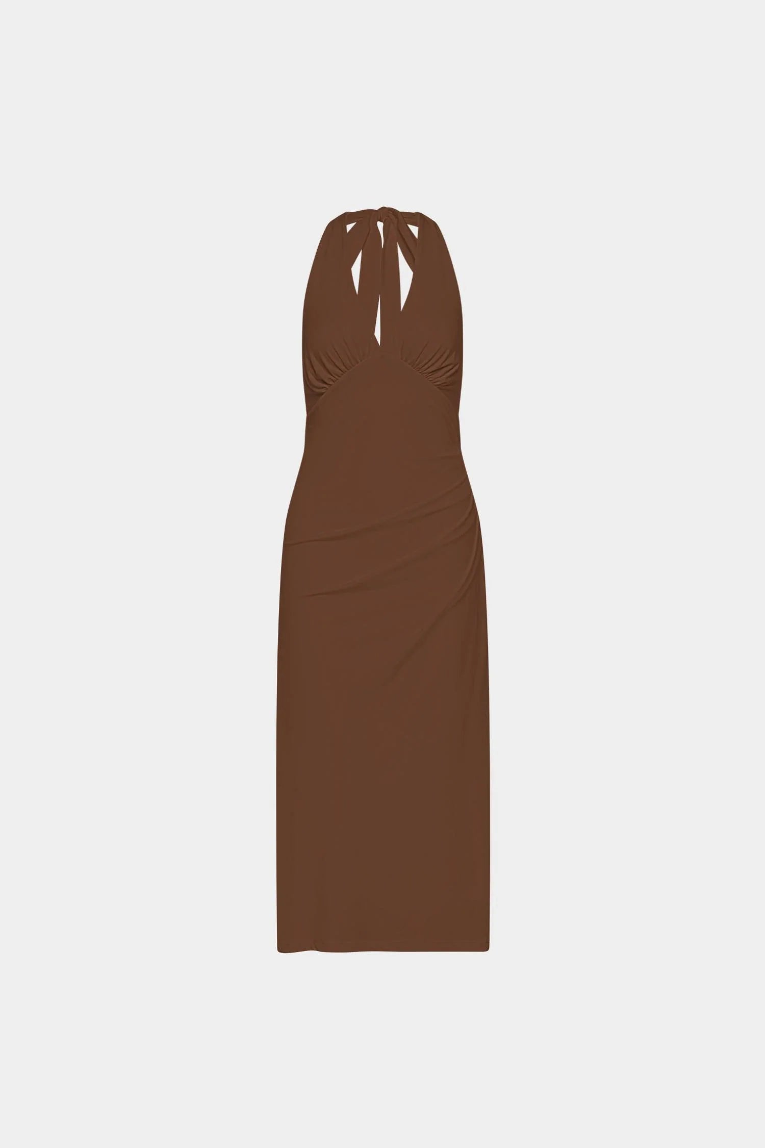 Pleated Backless Halter Dress | Cafe