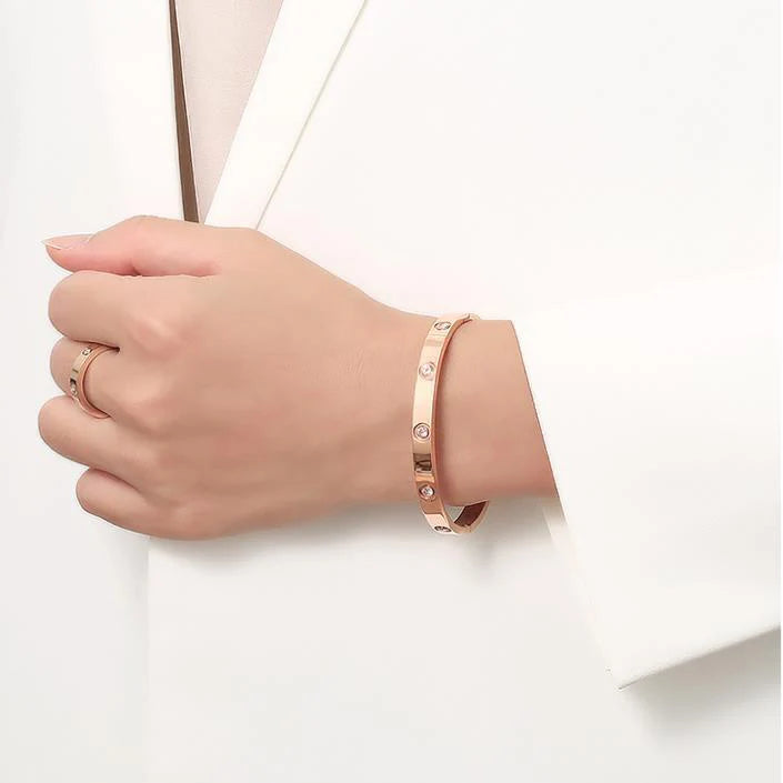 Vioraia Studded Sparkling Stones All Around Bangle