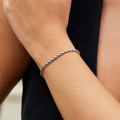 Vioraia Twisted Chain Silver Bracelet