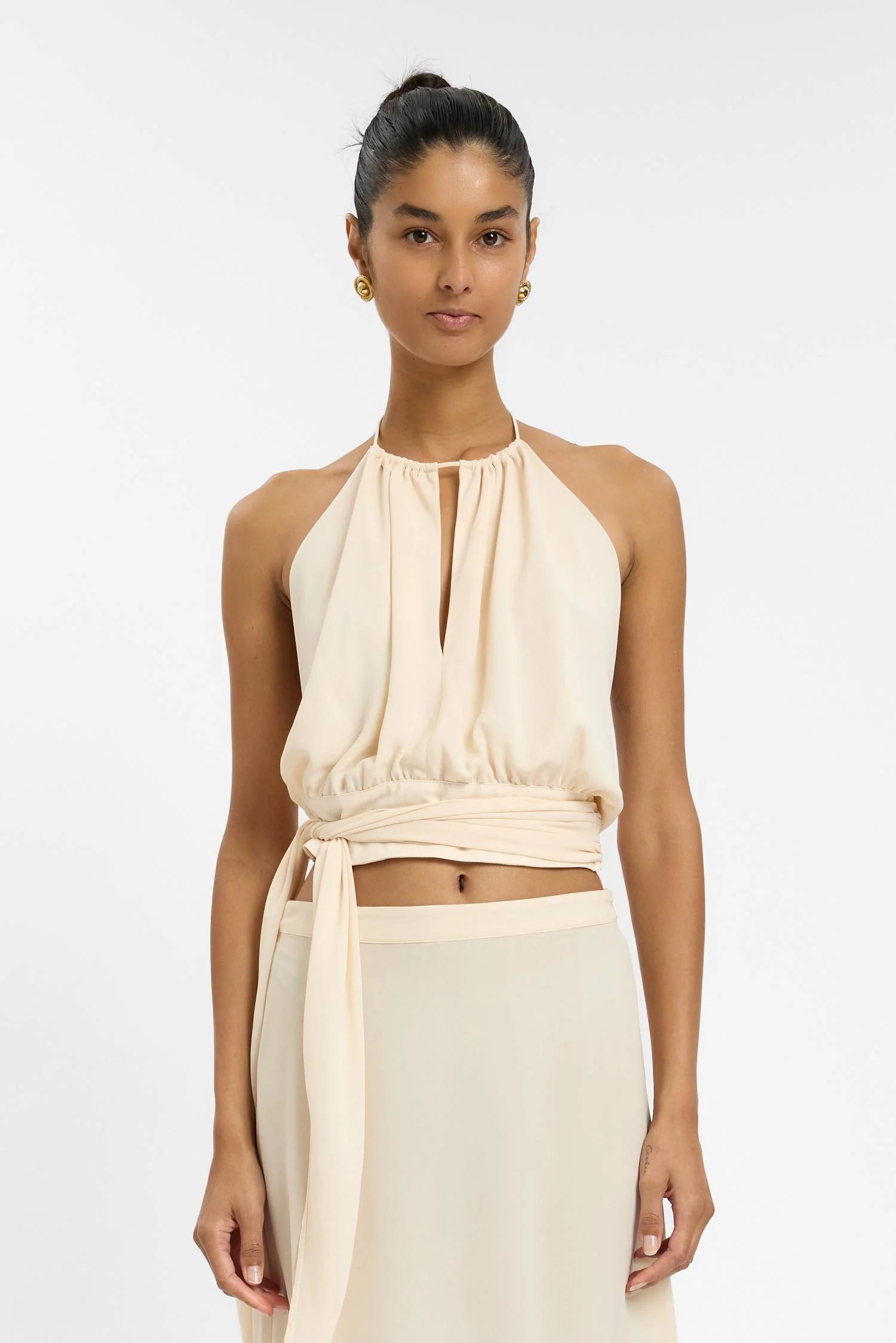 Draped Halter Top | Ivory