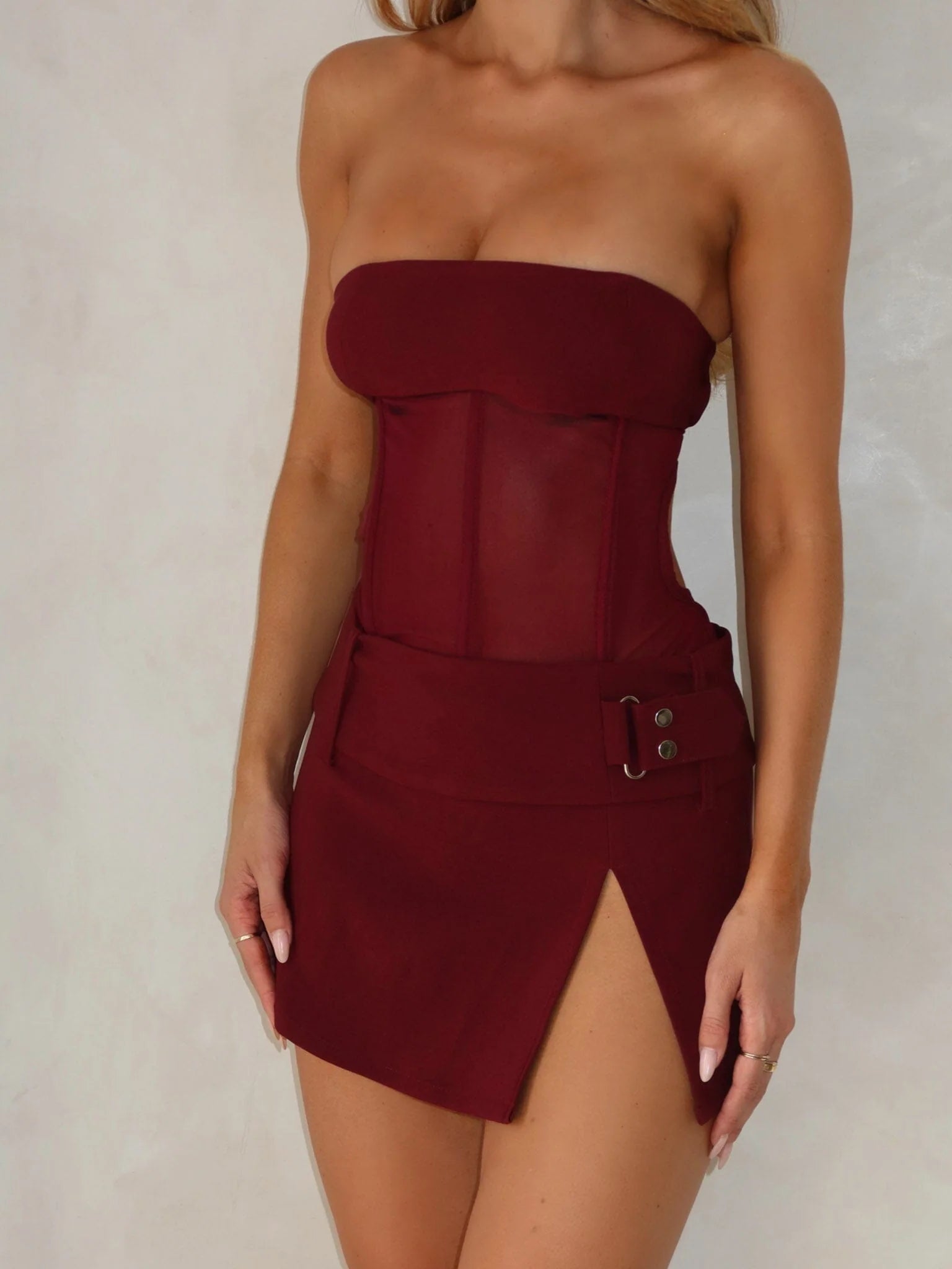 Lucy's BEAU MINI DRESS BURGUNDY