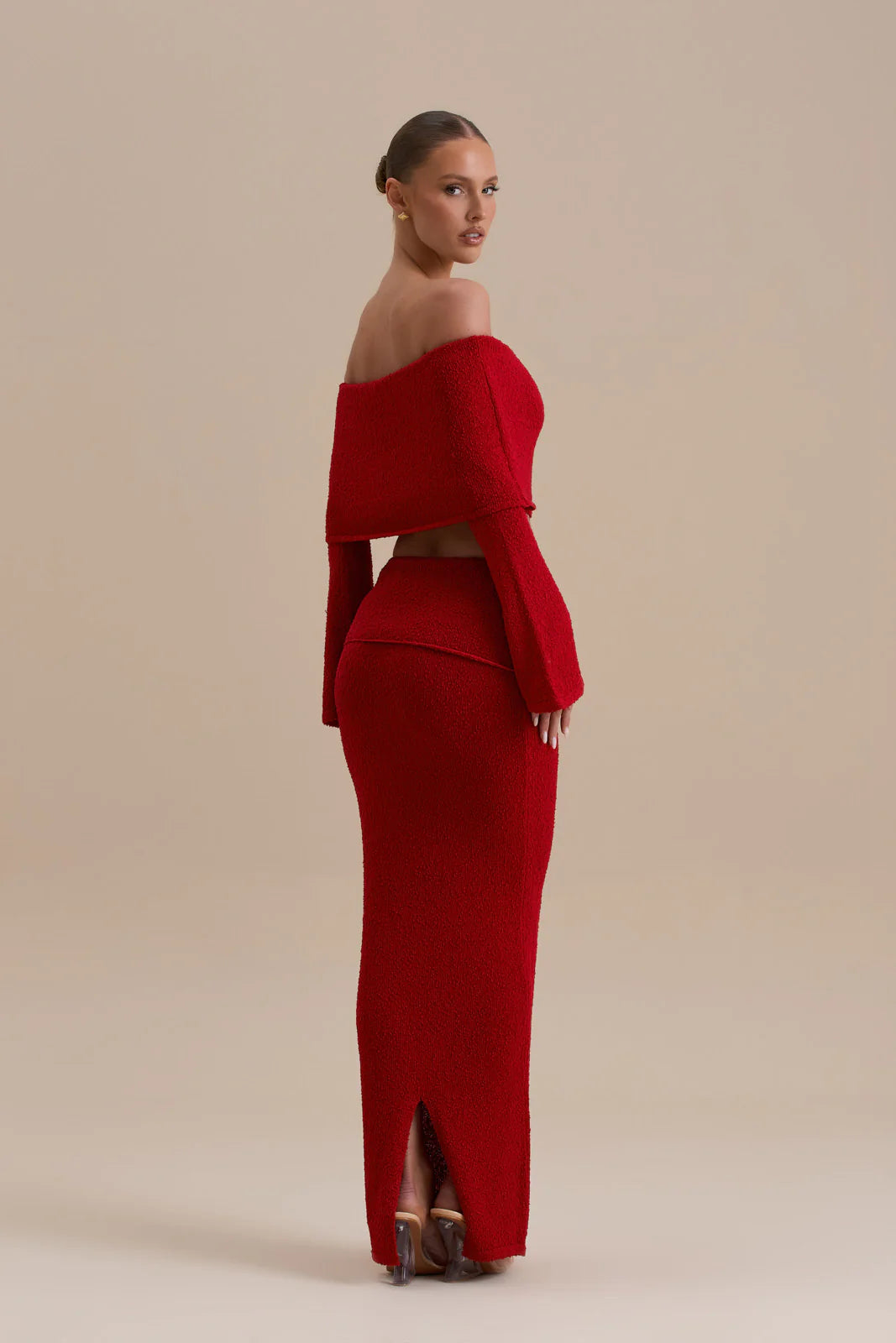 YASMIN BOUCLE KNIT CO-ORD | RED