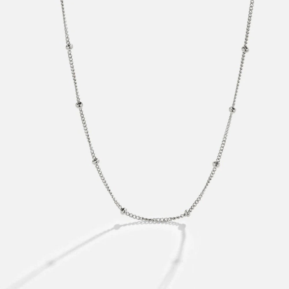 Vioraia Niyah Bead Silver Chain Necklace