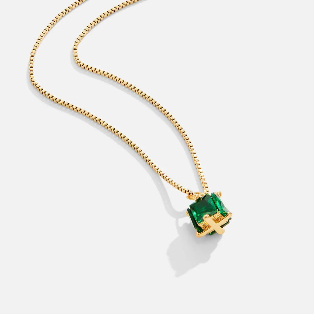 Vioraia Emerald Cube Necklace