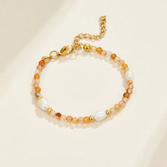 Vioraia Agate & Pearl Bead Bracelet