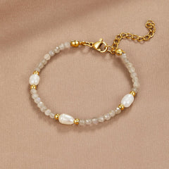 Vioraia Moonstone & Pearl Bead Bracelet
