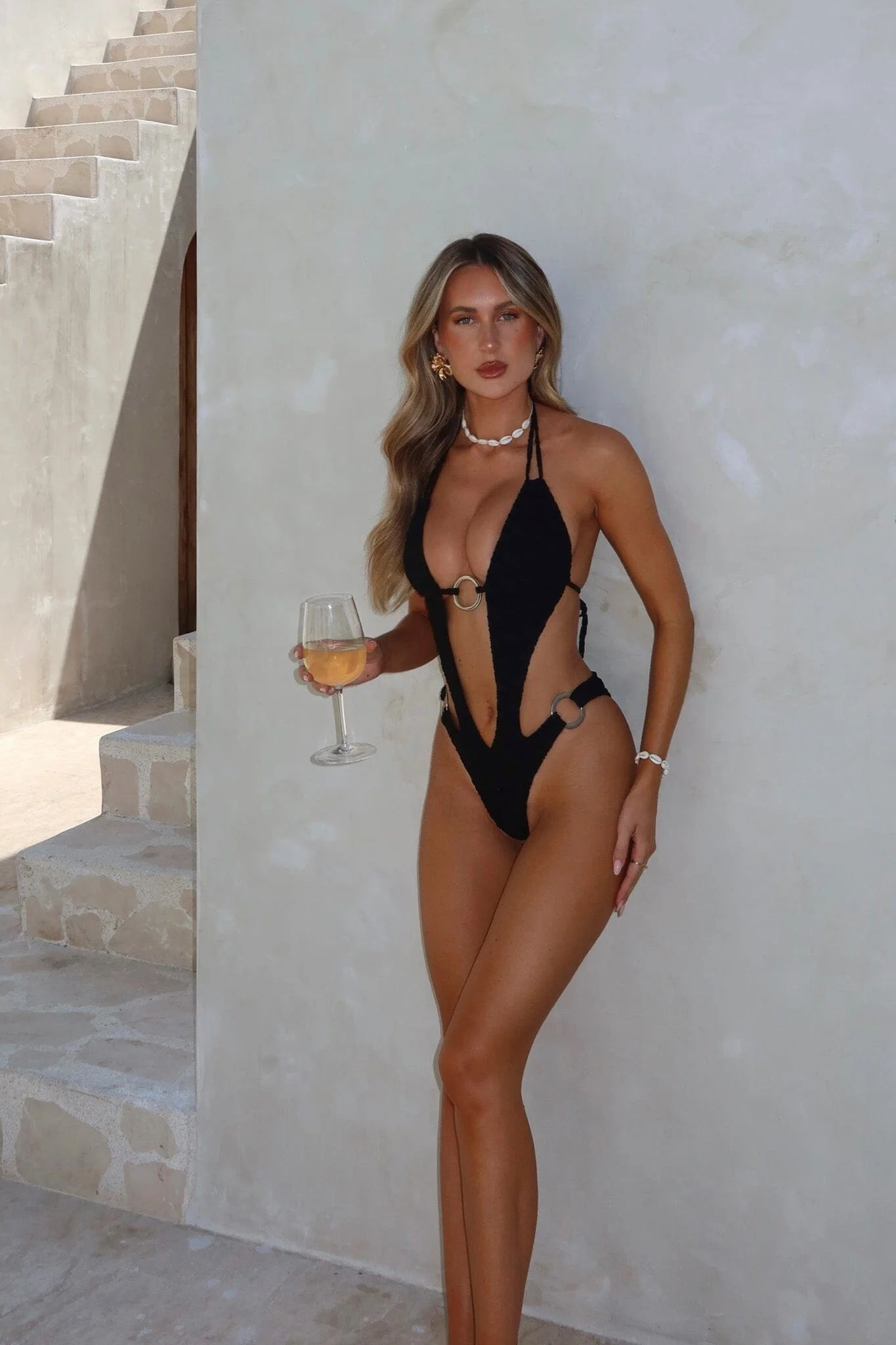 Lucy's VALENCIA ONE PIECE BLACK TOWELLING