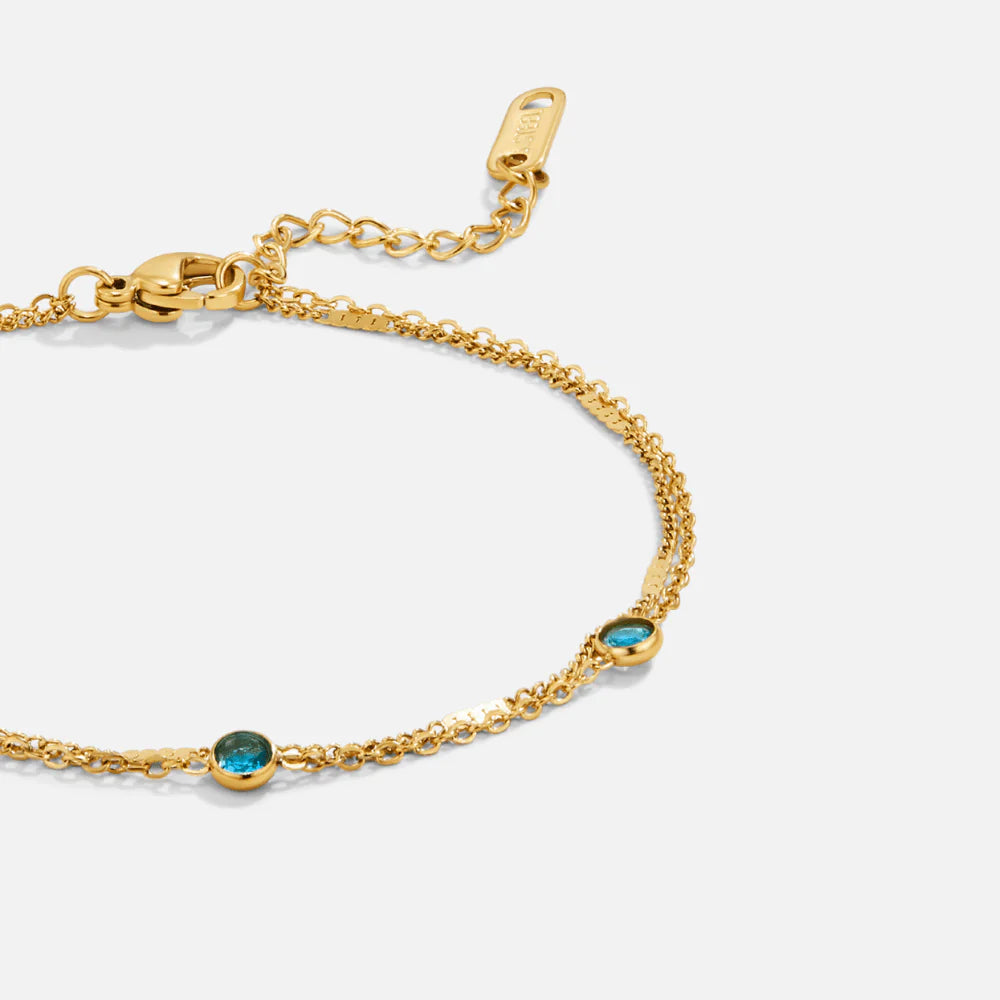 Vioraia Layered Blue Athena Crystal Bracelet