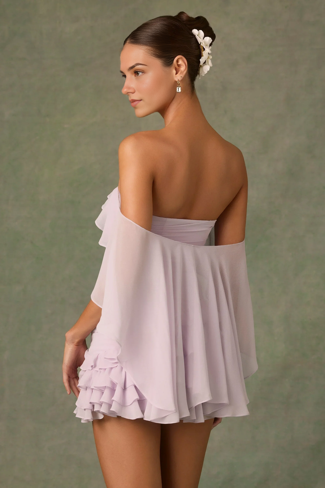 Off-Shoulder Ruffled Mini Dress in Lilac – Flirty & Feminine