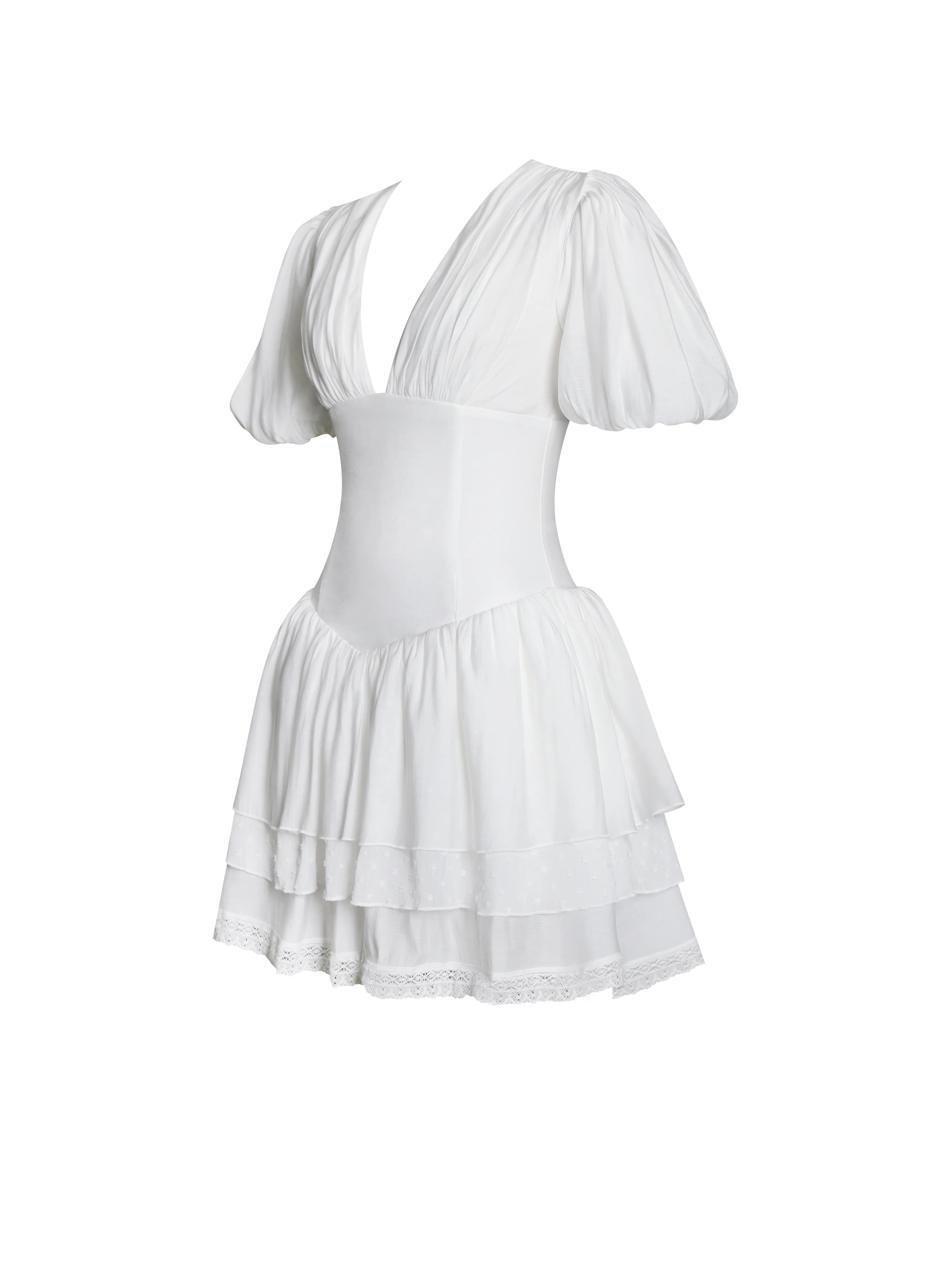 Caitlyn Bubble Sleeve Layered Mini Corset Dress