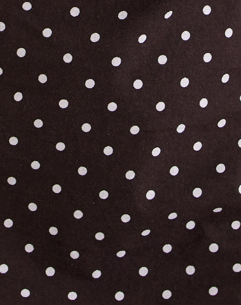 Ayana Open Back Mini Dress in Medium Polka Brown