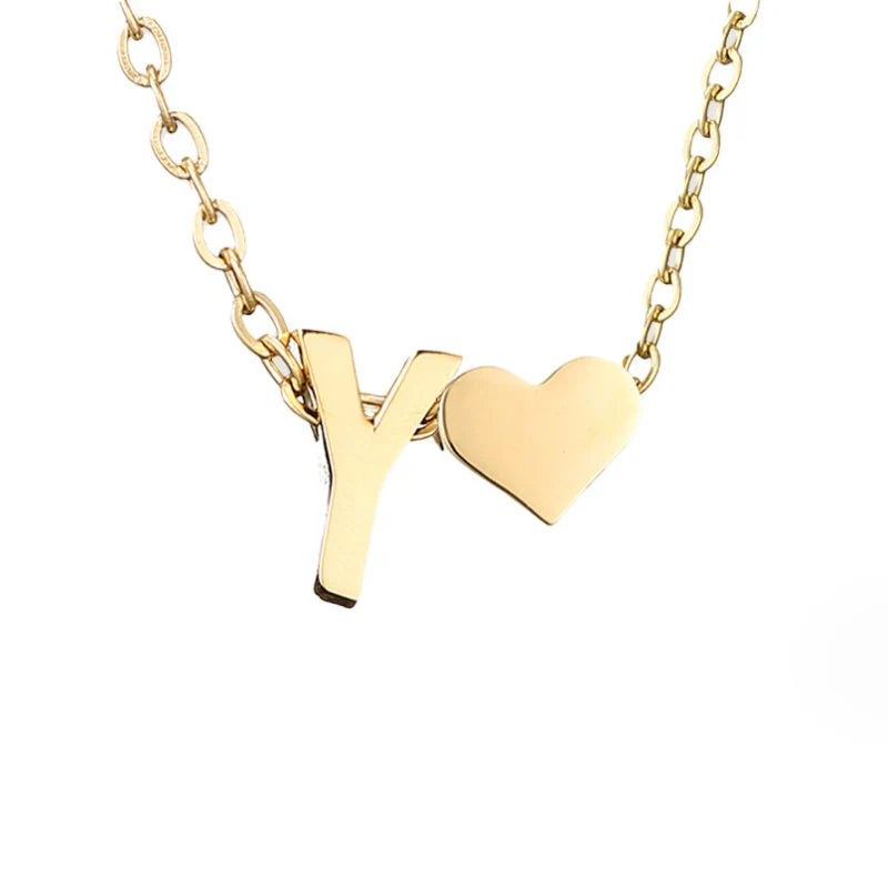 Vioraia Forever Love & Letter Gold Necklace