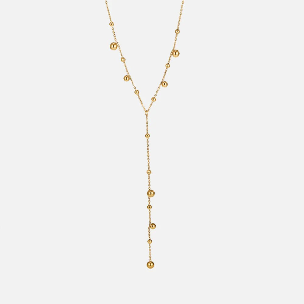 Vioraia Lovi Gold Beads Tassel Necklace