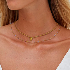 Vioraia Lia Layered Gold Coin Bead Necklace