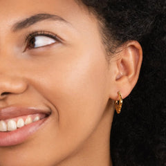 Vioraia Twisted Gold Square Hoop Earrings