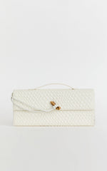 Vioraia Krizza Bag - Woven Clutch Bag in White