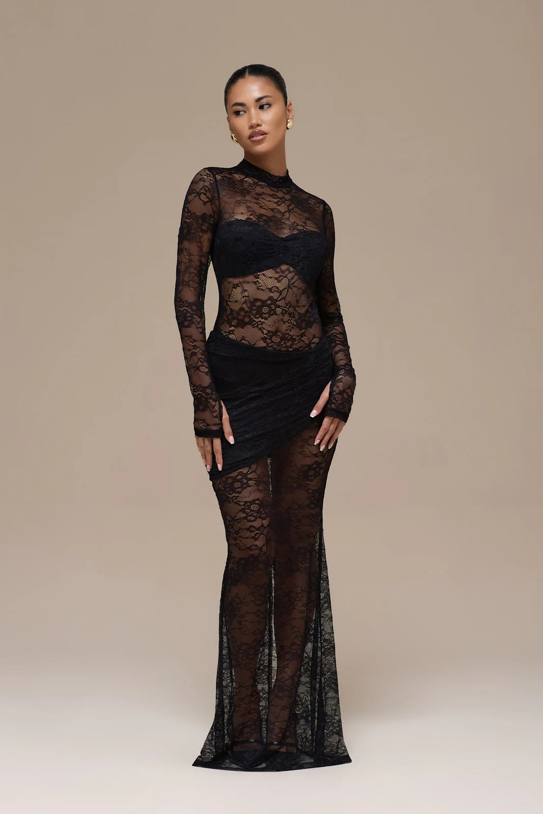 BRITNEY LACE BODYSUIT | BLACK