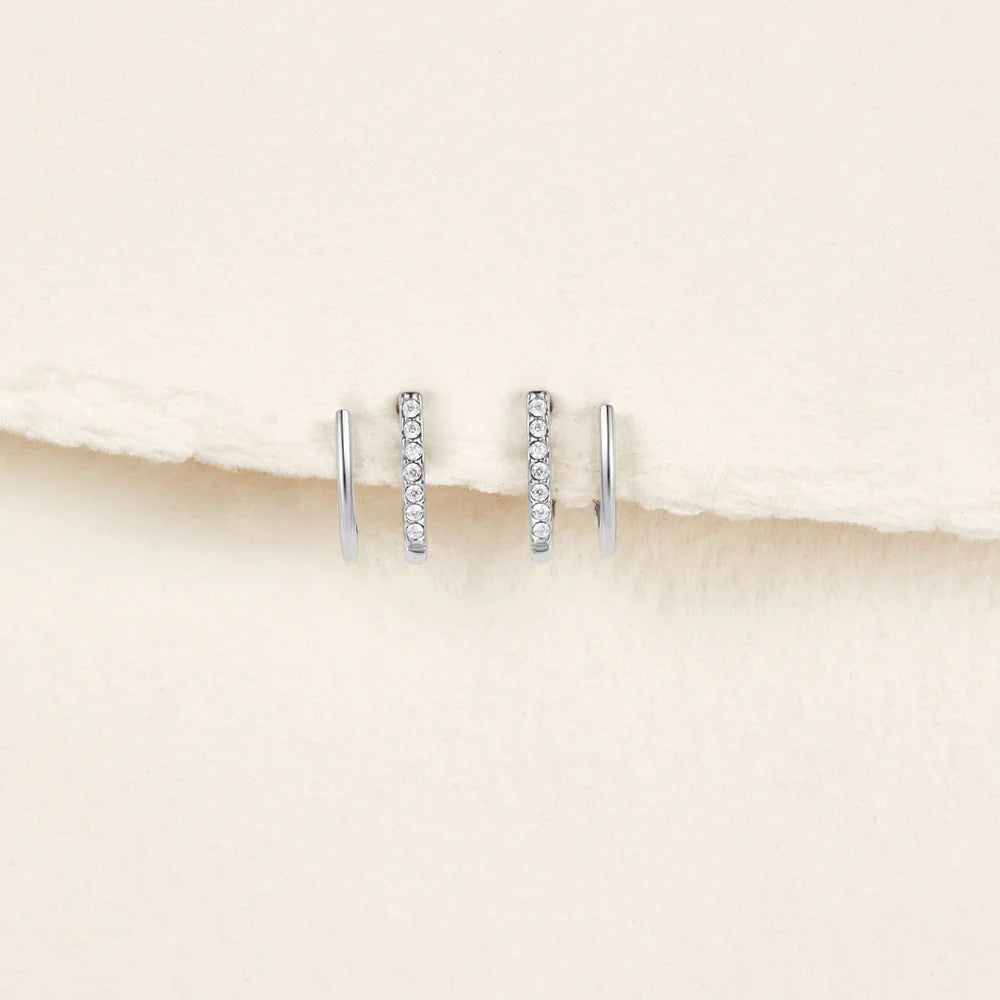 Vioraia Silver & Crystal Claw Earrings