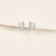 Vioraia Silver & Crystal Claw Earrings