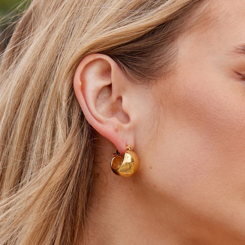 Vioraia Tara Gold Chunky Hoop Earrings