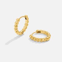 Vioraia Leona Gold Bead Hoop Earrings