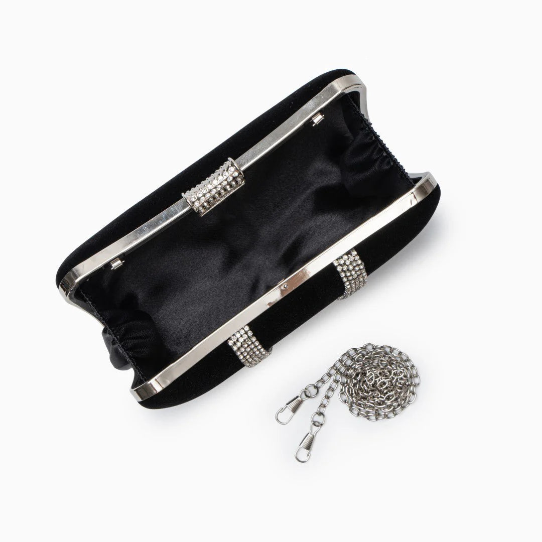 Vioraia (CS) Velvet Sparkles Clutch Bag