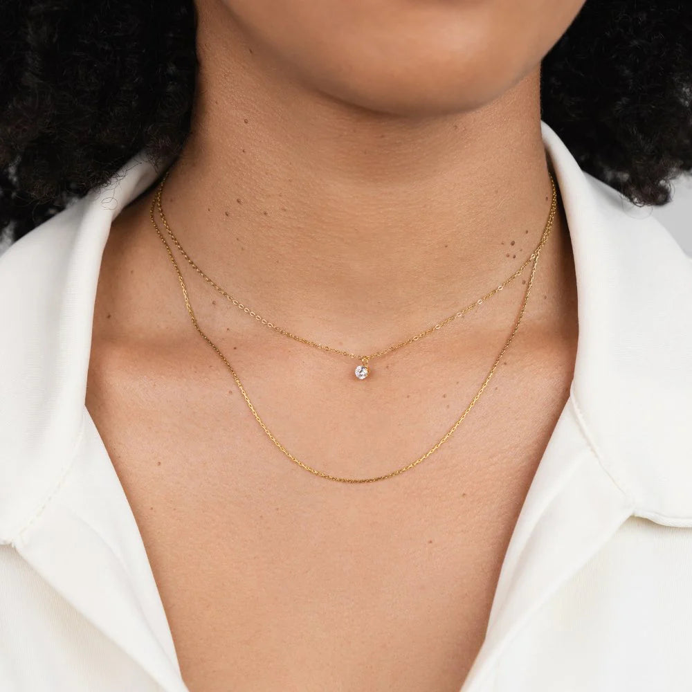 Vioraia Dina Crystal & Gold Layered Necklace