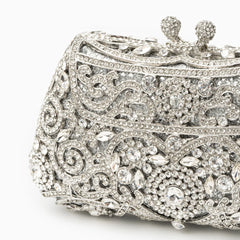 Vioraia Ayanne Crystal Covered Clutch Bag - Silver