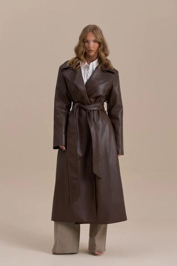 ANUSHKA TRENCH COAT | CHOCOLATE