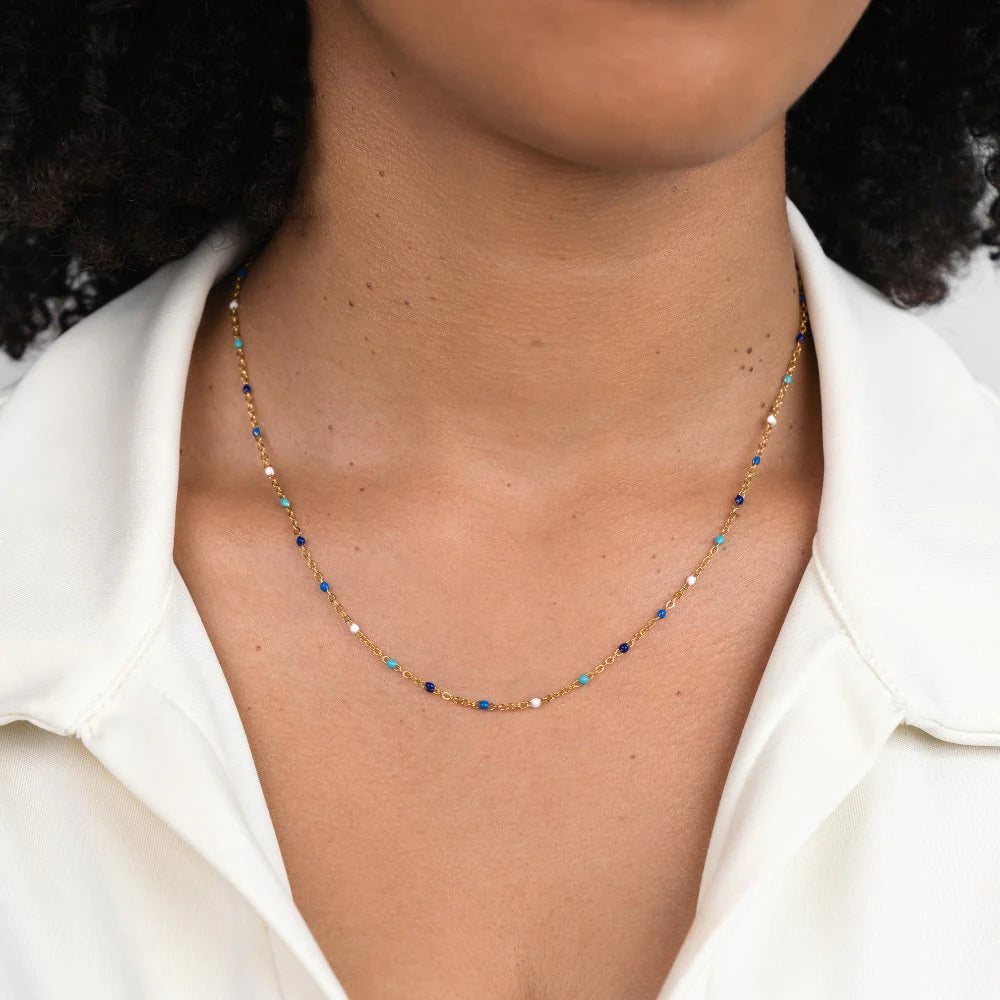 Vioraia Dreamy Blue Bead Necklace