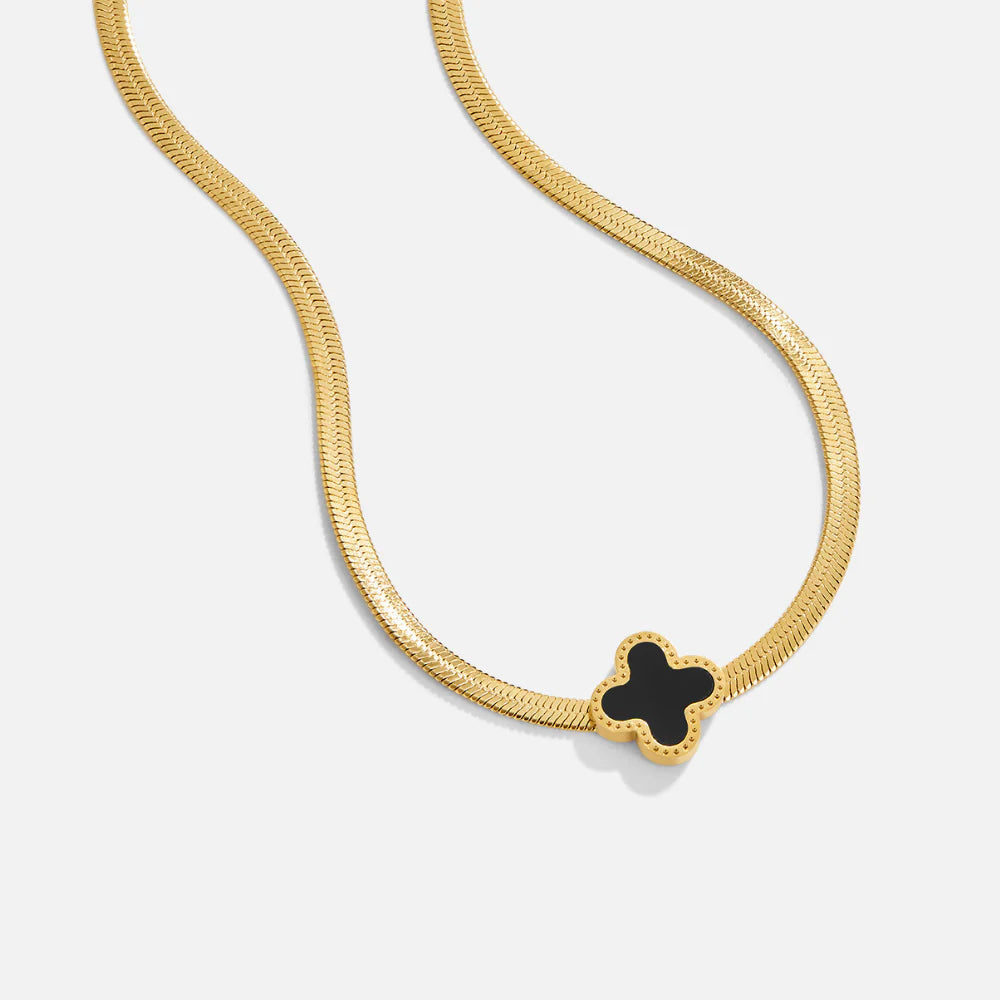 Vioraia Azalea Black Clover Necklace