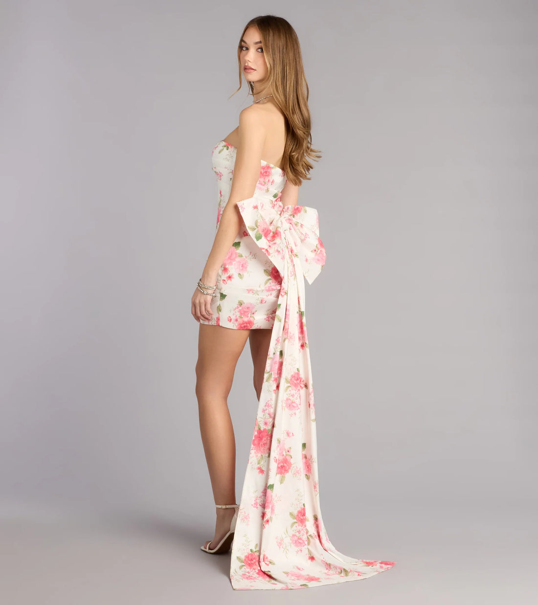 Loraine Floral Bow Mini Dress