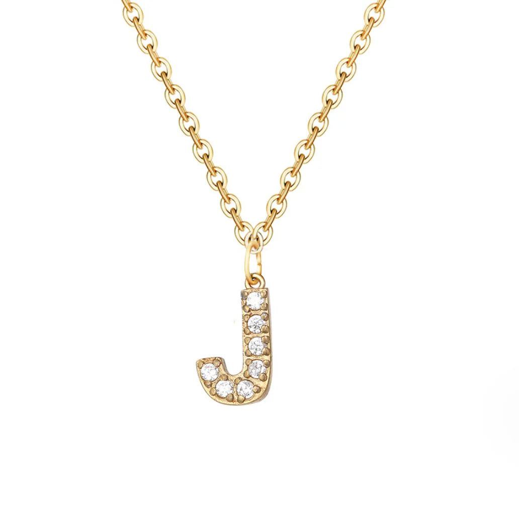 Vioraia Crystal Letter Charm Necklace