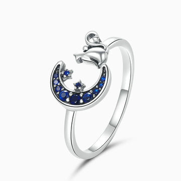 Vioraia Cat And Blue Moon Ring