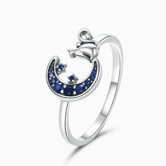 Vioraia Cat And Blue Moon Ring