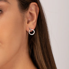 Vioraia Sparkling Open Circle Stud Earrings