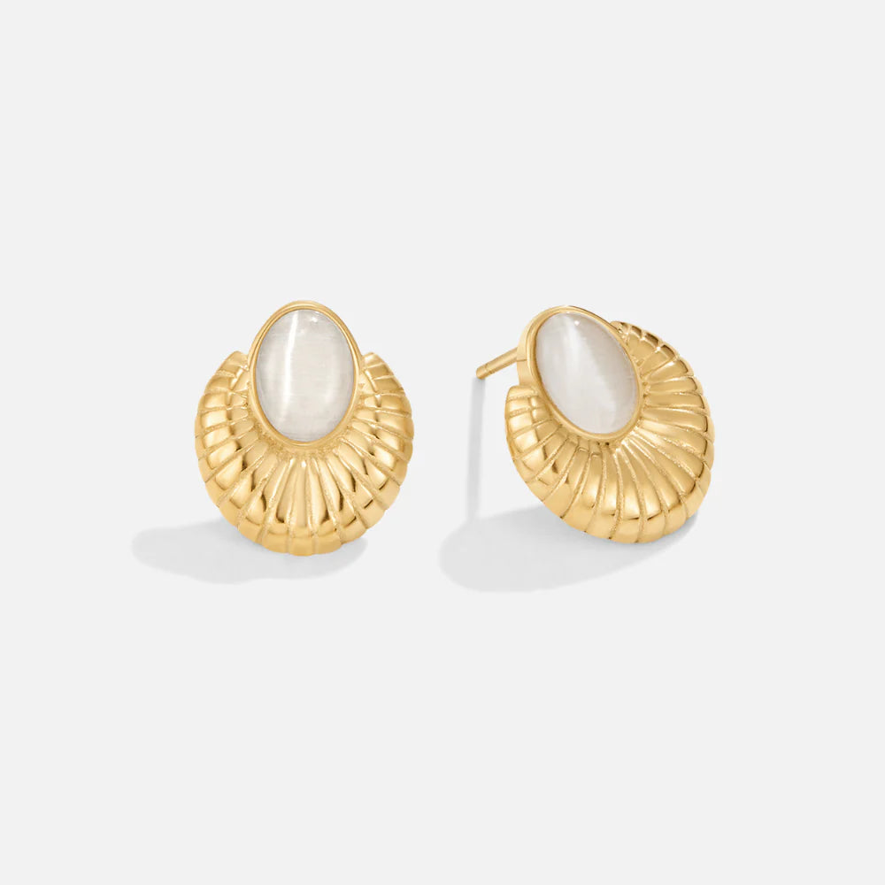 Vioraia Bohemia Gold Cat Eye Earrings
