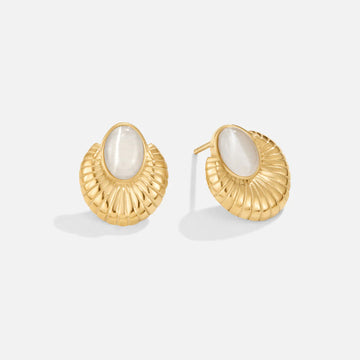 Vioraia Bohemia Gold Cat Eye Earrings