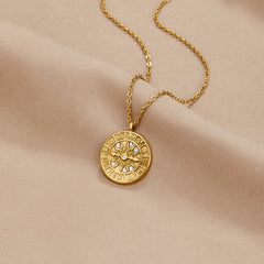 Vioraia Zodiac Coin Gold Necklace