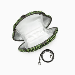 Vioraia Ophelia Crystals Clutch Bag - Green