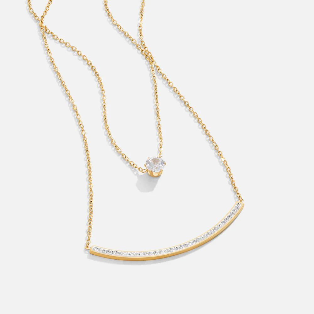 Vioraia Dainty Crystal Layered Necklace